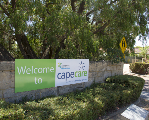 Entry sign at Capecare
