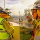 Fire fighters managing a fire in Dunsborough