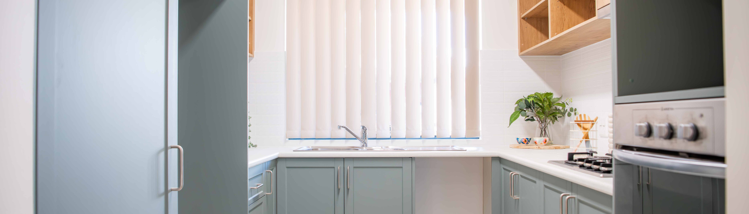 sage green kitchen units